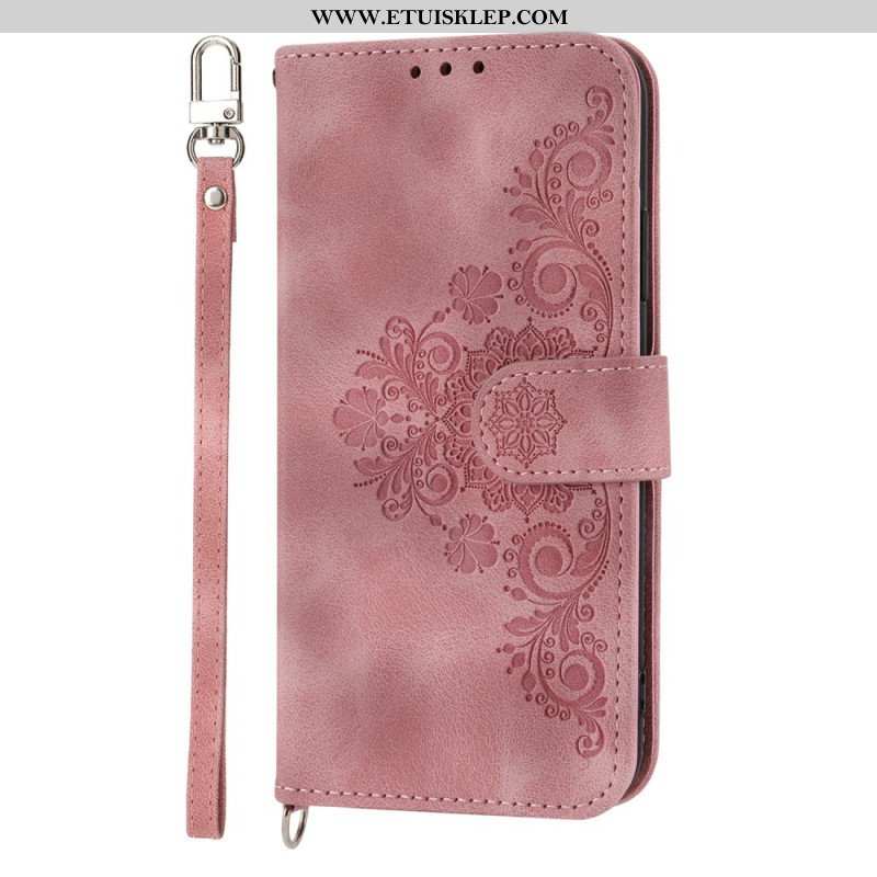 Etui Folio do Huawei P60 Pro Koronka I Pasek Na Ramię